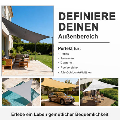 HENG FENG Sonnensegel 4x5 m rechteckig wasserdicht beige