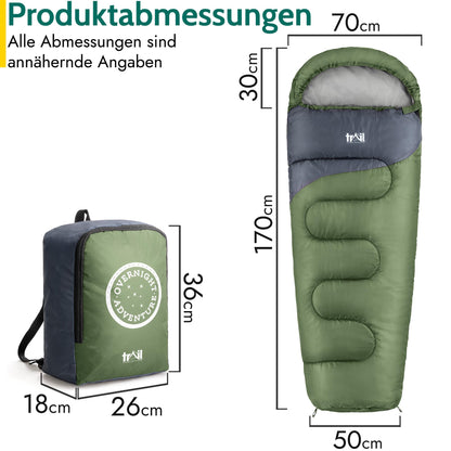 Trail Kinderschlafsack Overnight Adventure Mumienschlafsack Khaki