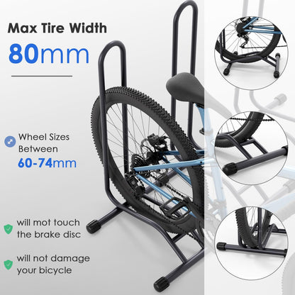 TLGREEN Fahrrad Bodenständer Set – 3 Stück, Schwarz, für bis 80mm Reifen