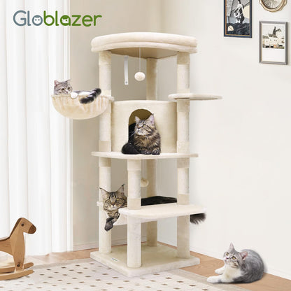 Globlazer Kratzbaum C51 Beige – 130 cm für grosse Katzen