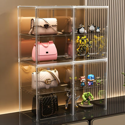 GUDEMAY XL Transparente Stapelbare Acryl Aufbewahrungsbox – 3er Set