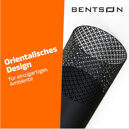 BENTSON Windlichtsäule Design I Schwarz – 2er Set 95+75cm