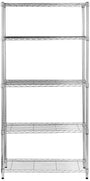 Amazon Basics Schwerlastregal 5 Böden – Chrom, 91x36x183 cm. Hohes Metallregal mit 5 verchromten Einlegeböden zur Lagerung schwerer Güter.