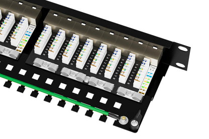 FGB CAT 7 Patchpanel 24 Port RJ45 - Geschirmt 19 Zoll