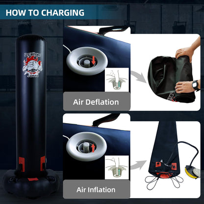 ZERRO Aufblasbarer Standboxsack 166cm – Kinder & Erwachsene