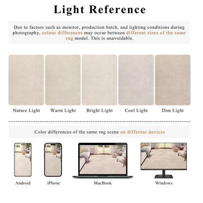 Enyhom Wohnzimmer Kurzflor Teppich waschbar 160x230cm - Beige