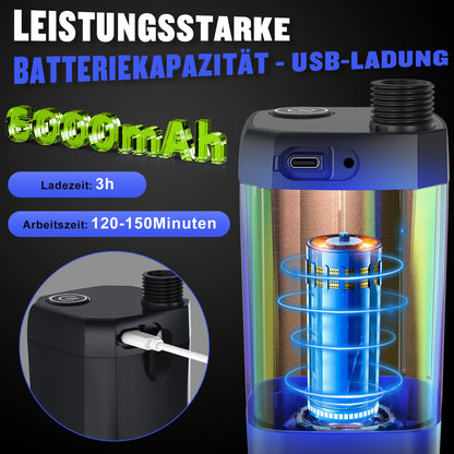 Spopal Campingdusche mit Pumpe, 6000 mAh Akku, Temperaturanzeige