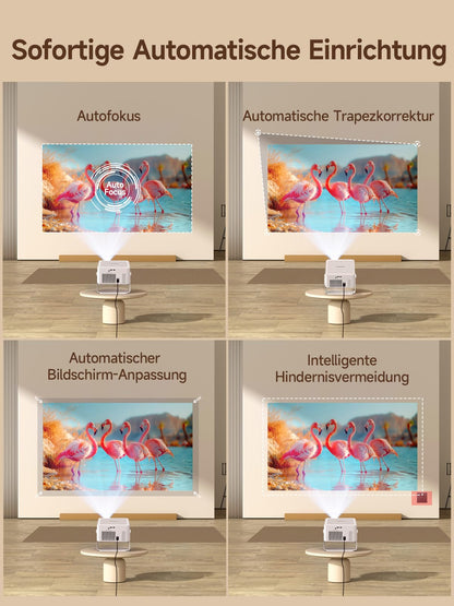 Magcubic Mini Beamer 4K 8K Unterstützt, [Android 14 & 800 ANSI] Smart Projektor Native 1080P mit WiFi 6, BT 5.4, Autofokus, Automatische Trapezkorrektur,180° Dreh,15W Lautsprecher, Projector HY450Max