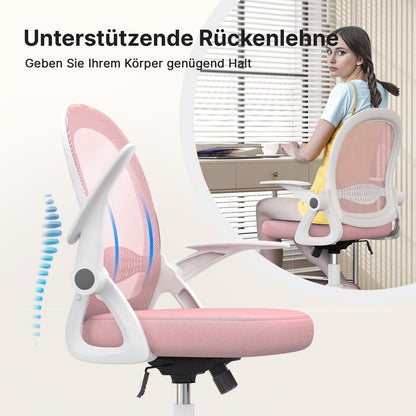 naspaluro Ergonomischer Netz-Schreibtischstuhl – Rosa