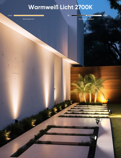APPECK WiFi Smart Gartenstrahler RGBW – 6 Stück App-Steuerung