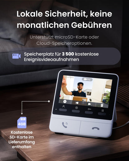 SwitchBot Video-Türklingel 2K mit 4,3-Zoll-Monitor und WLAN