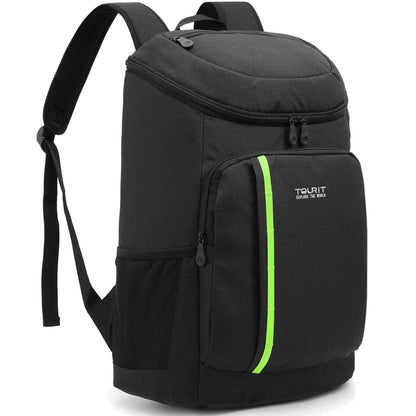 TOURIT Kühlrucksack 28L, leicht, mit Flaschenöffner, schwarz