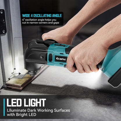 Ecarke Akku-Multifunktionswerkzeug 18V bürstenlos, 23-tlg. Zubehör