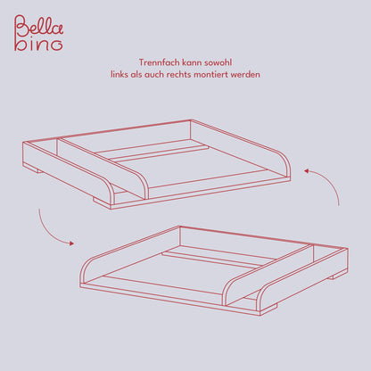 Bellabino Oti Wickelaufsatz für Malm, Hemnes & Nordli, weiss