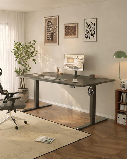 JUMMICO Schreibtisch höhenverstellbar elektrisch 180 x 80 cm schwarz
