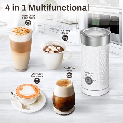 SIMPLETASTE Milchaufschäumer elektrisch 4-in-1 mit Abschaltautomatik