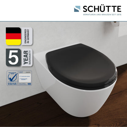 Schütte WC-Sitz oval mit Absenkautomatik, Duroplast, schwarz