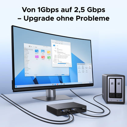 UGREEN 2.5G LAN Switch mit 5 Ports, unmanaged und lüfterlos