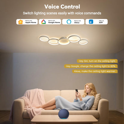 BAYHT LED Deckenleuchte Matter Fernbedienung - 100cm Weiss