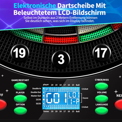 Coanhctm Profi E-Dartscheibe mit Deutscher Stimme