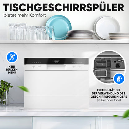 Bomann TSG 7405 Mini Geschirrspüler Tischgerät – Weiss