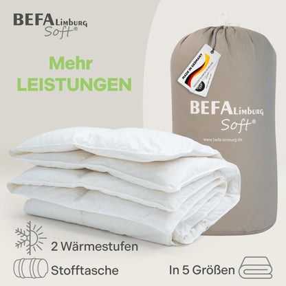 BEFA SOFT Daunendecke Ganzjahr Feder-/Daunenbett 90/10 - 135x200 cm