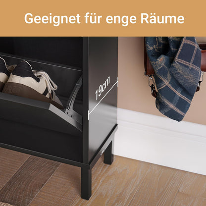 SoBuy FSR100 Schuhschrank schmal platzsparend - Schwarz