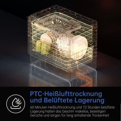 AIRMSEN Kompakter Tischgeschirrspüler mit Wassertank – Weiss