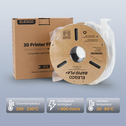 ELEGOO High Speed PLA+ 3D Drucker Filament 1.75mm - 4kg Spule