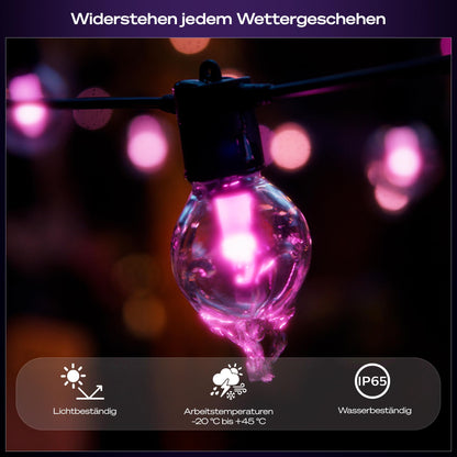 Philips Hue Festavia Globe Aussenlichterkette, 7 m, White & Color