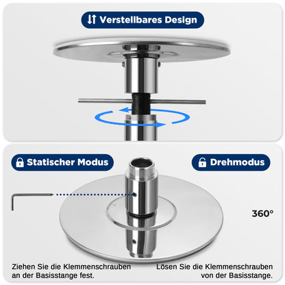 SereneLife Pole Dance Stange – Höhenverstellbar, Statisch & Rotierend