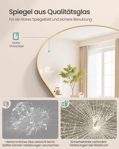 SONGMICS Ganzkörperspiegel, Standspiegel, 165 x 60 cm, blassgold