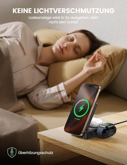 Lamicall 3-in-1 MagSafe Ladestation für iPhone, Apple Watch & AirPods