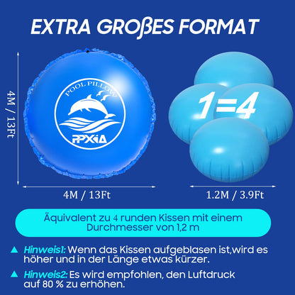 Poolkissen Winter Rund 4m – XXL Luftkissen für Poolabdeckung
