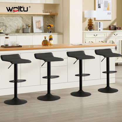 WOLTU Barhocker 2er Set Höhenverstellbar Kunstleder - Schwarz