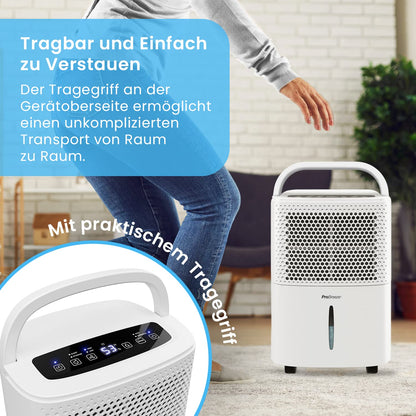 Pro Breeze 12L Luftentfeuchter mit Digitalanzeige – Weiss