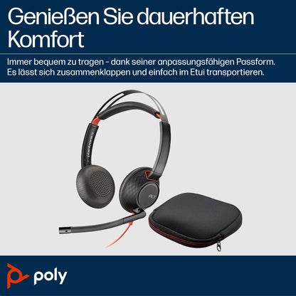Poly Blackwire 5220 schnurgebundenes Headset USB-A/USB-C/3,5 mm