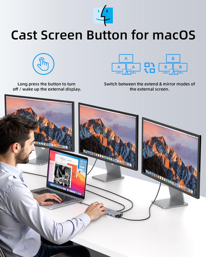 Universelle USB-C Dock Triple Display 13-in-1 4K