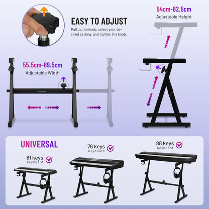 CAHAYA Z-Doppelstrebig Keyboard Ständer Verstellbar - CY00366-1