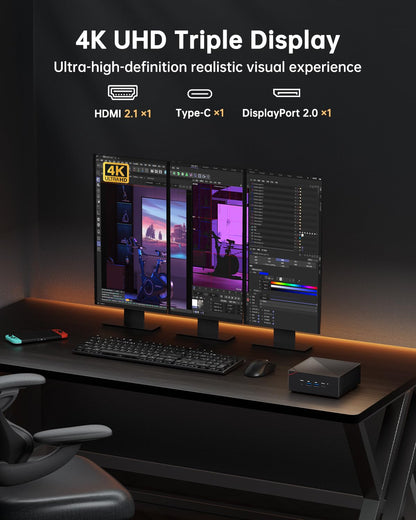 NiPoGi AM06 PRO Mini PC - Ryzen 7 5825U, 16GB/512GB SSD