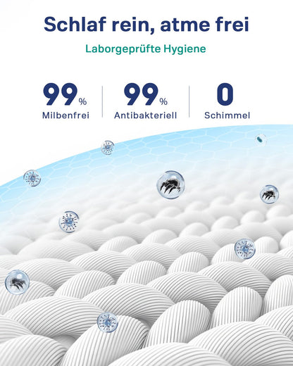 Newentor Matratzen Topper 90x200cm Gelschaum 7cm - H2 H3