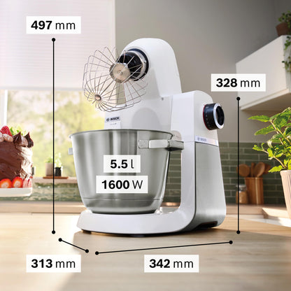 Bosch Küchenmaschine Serie 6 MUMS6EW13D – Silber/Weiss