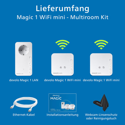 devolo Magic 1 WiFi mini Multiroom Kit WLAN Powerline Adapter weiss