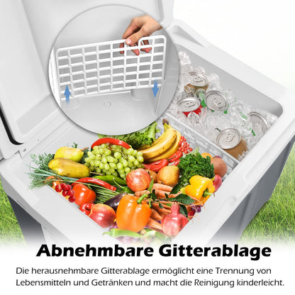 UISEBRT Elektrische Kühlbox 48 Liter mit Rollen, 12 V/220 V, grau
