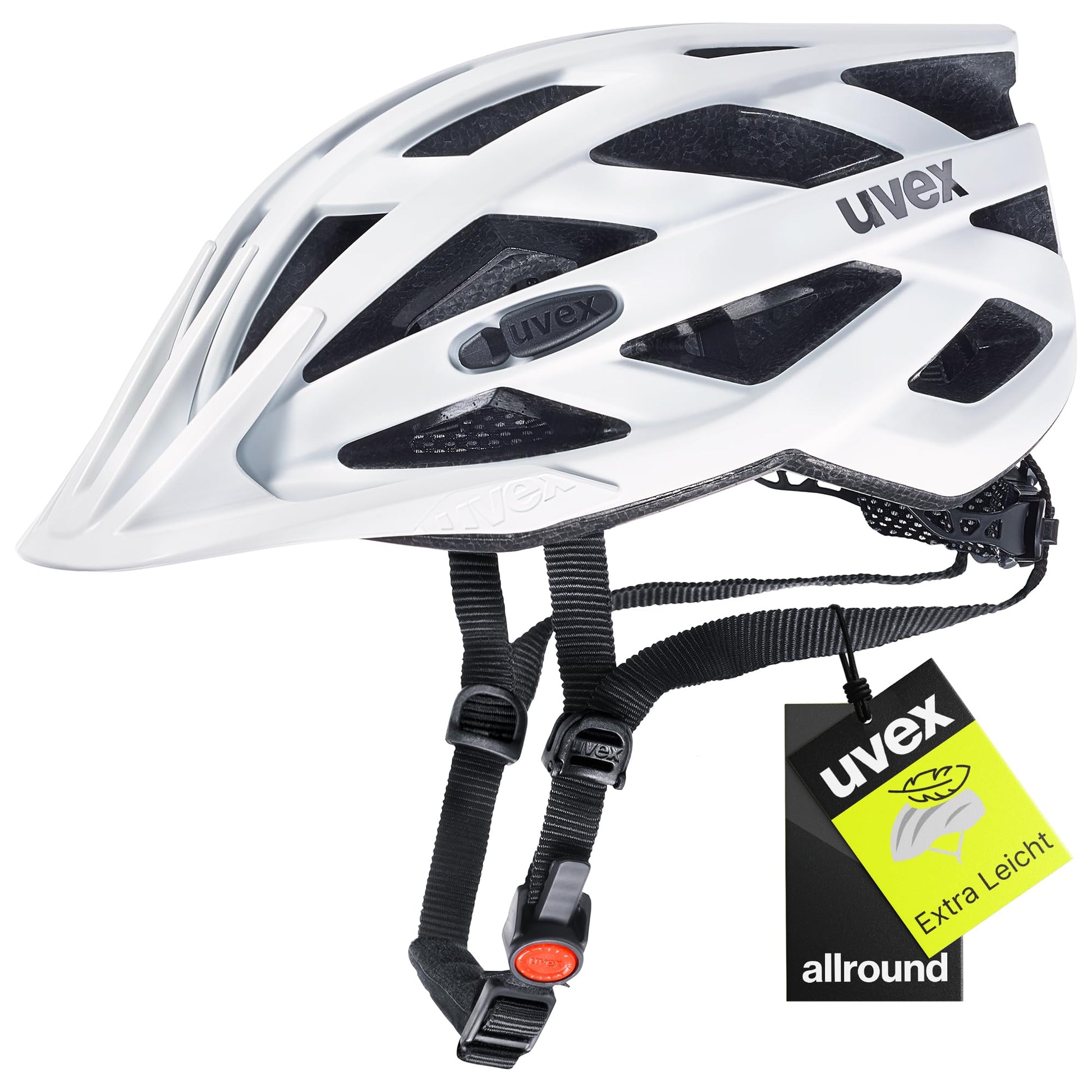 uvex i-vo cc leichter Allround-Helm, white matt, 52-57 cm, mit 24 Belüftungskanälen und FAS-Gurtband