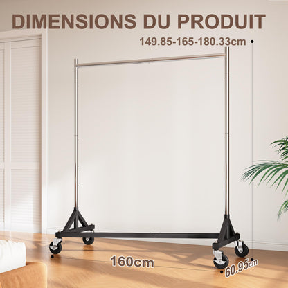 HOKEEPER Kommerzieller Kleiderständer Z-Ständer auf Rollen - 182 kg