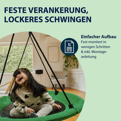HUDORA Start Nestschaukel 90 cm, höhenverstellbar, grün, bis 100 kg