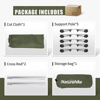 Naturehike Campingbett, ultraleichtes Feldbett, klappbar bis 150 kg