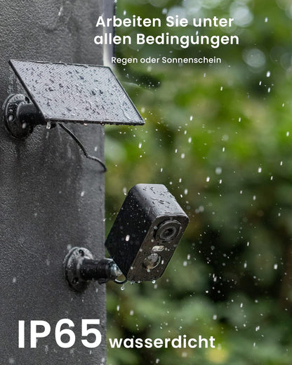 ieGeek 2K Überwachungskamera Aussen WLAN mit Akku und Solarpanel