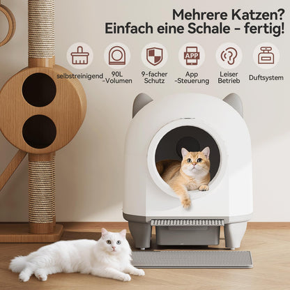 Devoko selbstreinigendes Katzenklo XXL 90 L mit App-Steuerung